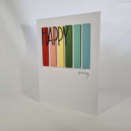 Bright Colour Stripes Birthday Card