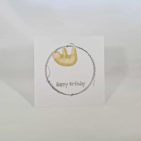 Brown Sloth Happy Birthday Card