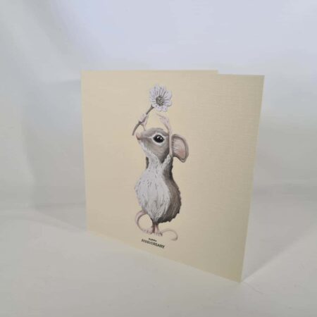 Happy Anniversary Cream Card WIth Mouse