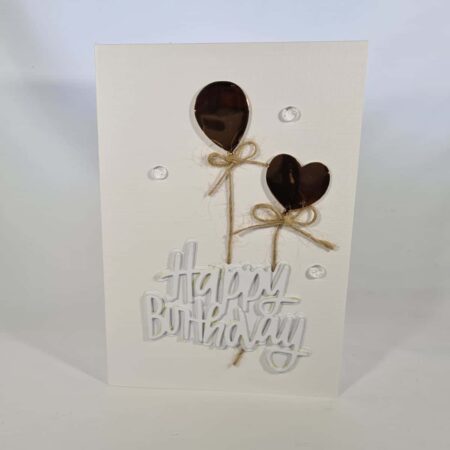 Shiny Loveheart Balloon Birthday Card