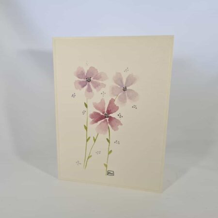 Three Pink Flowers Card