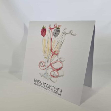 Two Champagne Glasses Anniversary Card