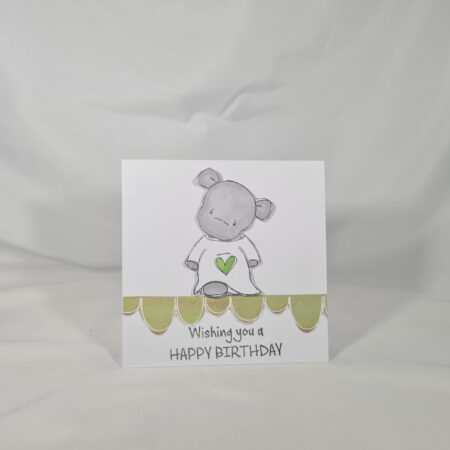 Baby Rhino With Oversized Shirt Birthday Card