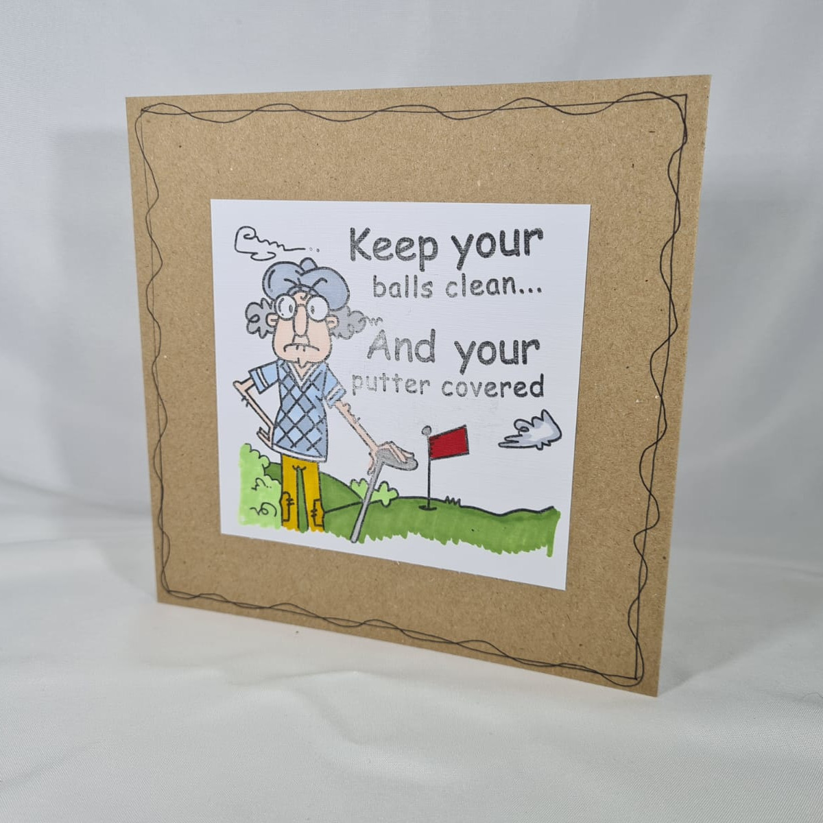 Funny Golf Birthday Card - Blue