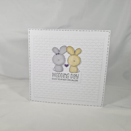 Grey & Brown Bunnies Wedding Card