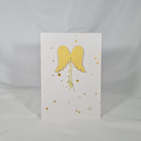 Handmade Yellow Angel Wings Card