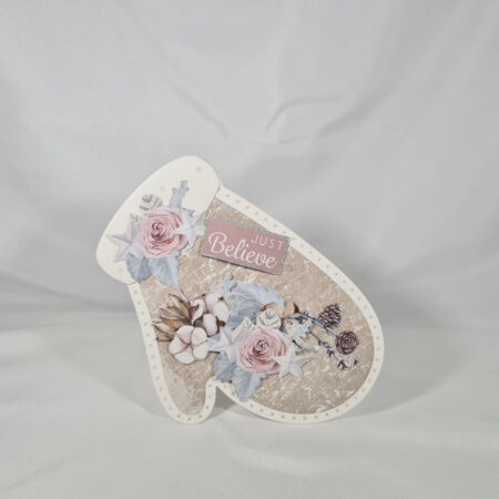 Mitten Shaped Christmas Card With Just Believe Sentiment