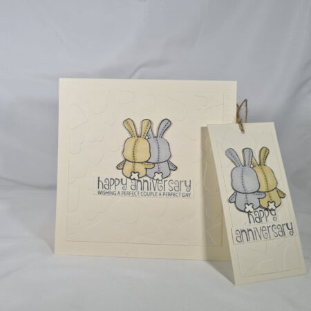 Two Bunnies Anniversary Card & Tag Set