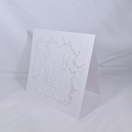 Handmade All White Wedding Card With Dress and Suit