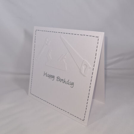 Handmade Birthday Card of Wrench and Handsaw