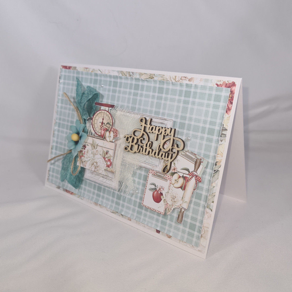Handmade Blue Happy Birthday Card With Baking Goods