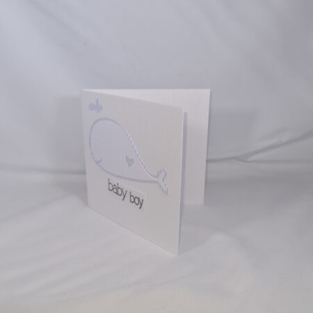 Handmade Blue Whale Baby Boy Card