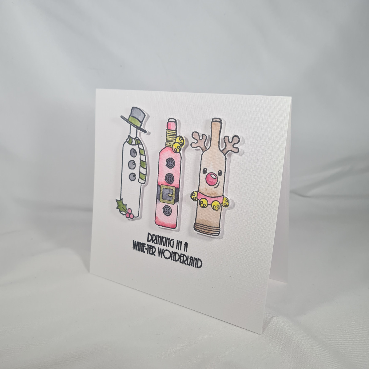 Handmade Funny Drinking In A Wine-ter Wonderland Card