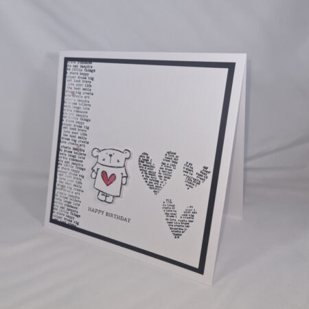 Handmade Happy Birthday Card with Cute Cartoon Bear