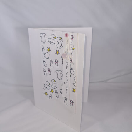 Handmade Ten Tiny Fingers Ten Tiny Toes Baby Card - Pink