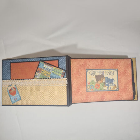 Handmade Vintage Style Red Photo Album - Page 1 Open