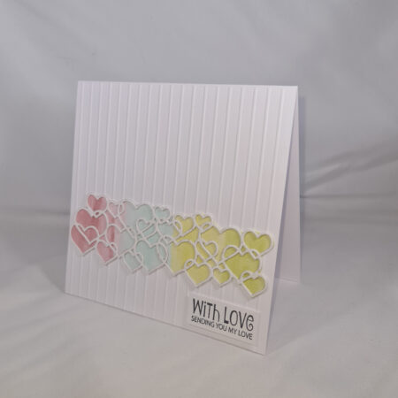 Handmade With Love Card With Multi Colour Hearts