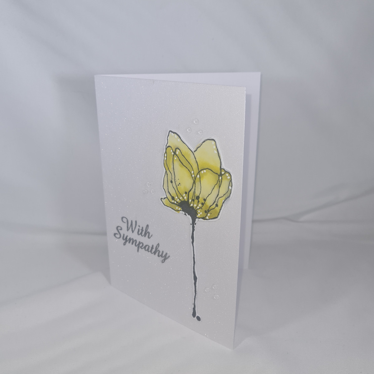 Handmade With Sympathy Card With Yellow Flower