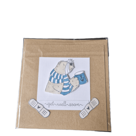 Bear With Bandage On Nose Blue