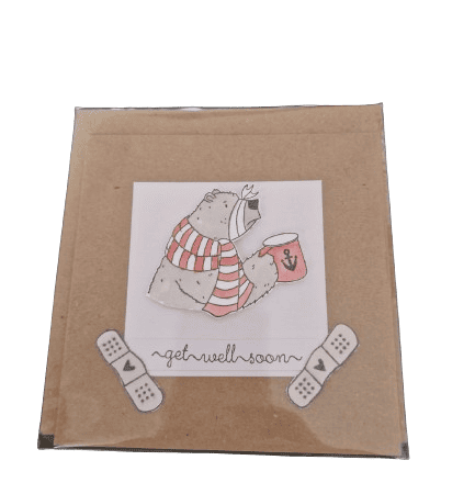 Bear With Bandage on Nose Red