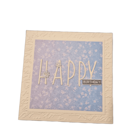 Cream Birthday Card Blue
