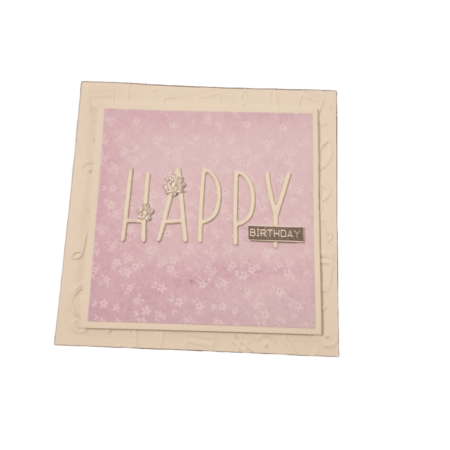 Cream Birthday Card Pink