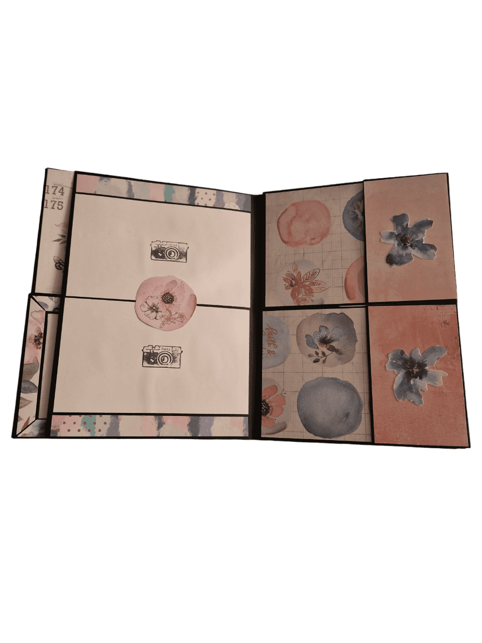Handmade Blue Watercolour Flower Album - Image 2