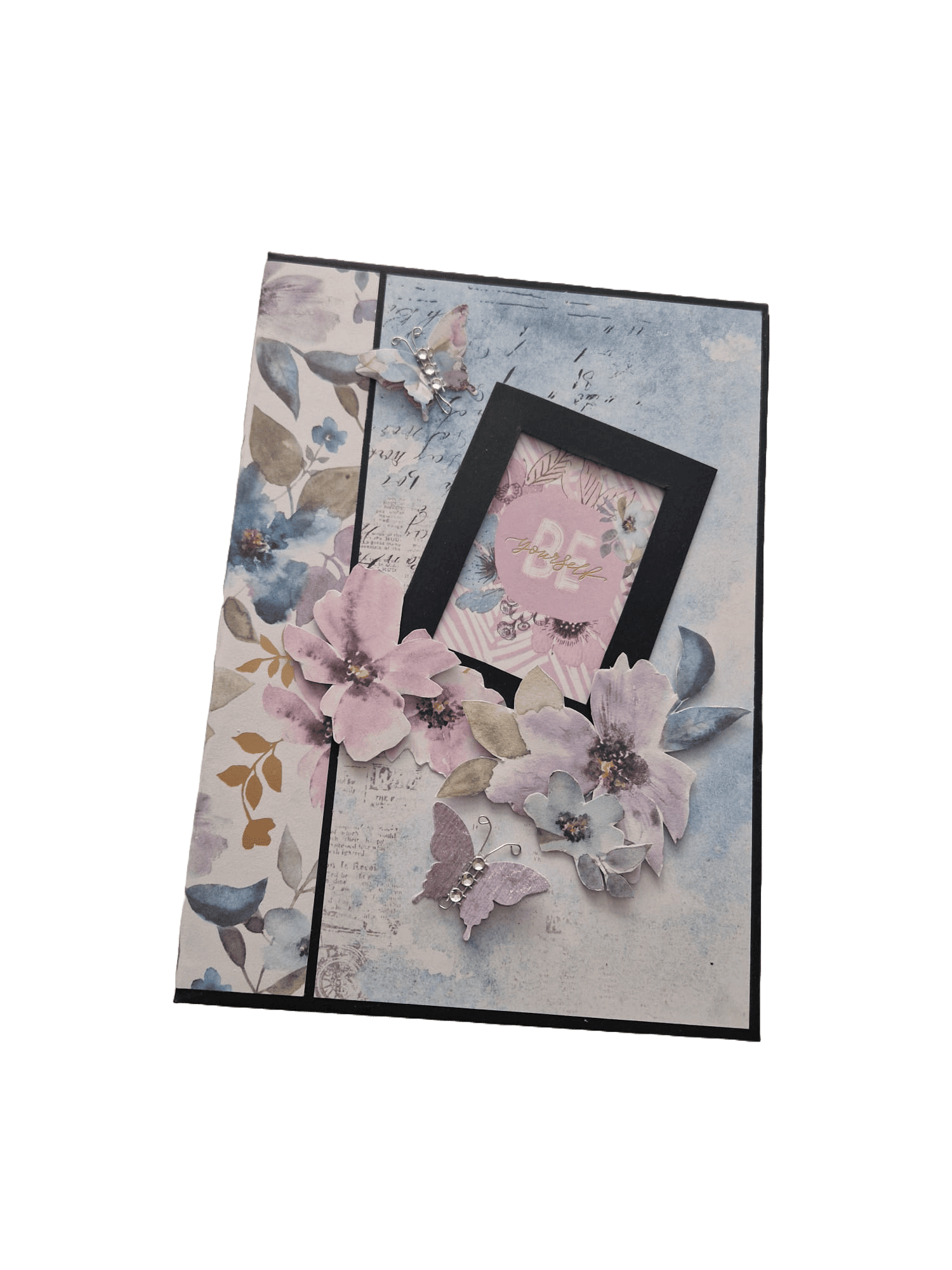Handmade Blue Watercolour Flower Album